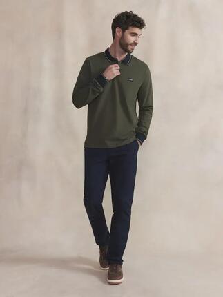 Polo manches longues Homme - NYLASPOL - Bleu marine