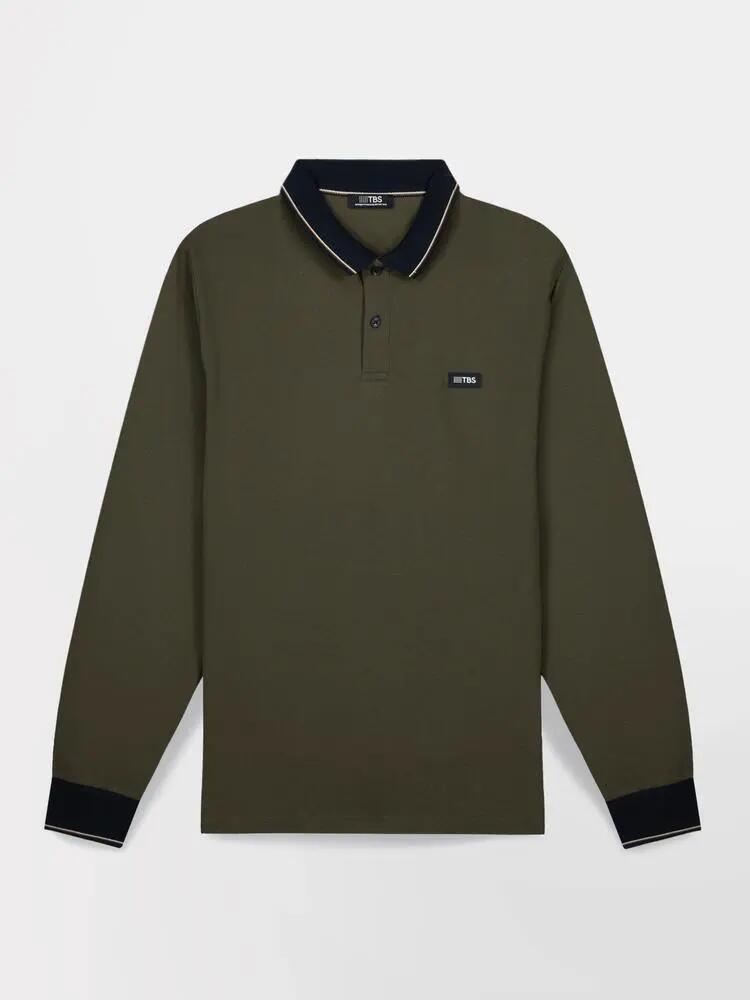 Polo manches longues - Homme - Col boutonné - NYLASPOL - Vert 5/5