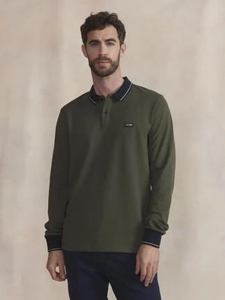Polo manches longues - Sport - Homme - Col boutonné - NYLASPOL - Bleu marine