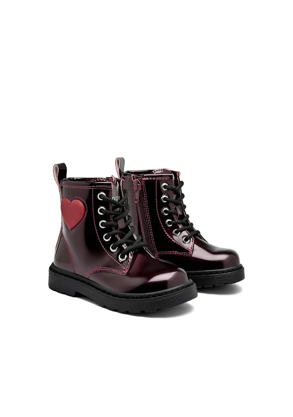 Botas Militares de Niña con Luz en Burdeos 2/4