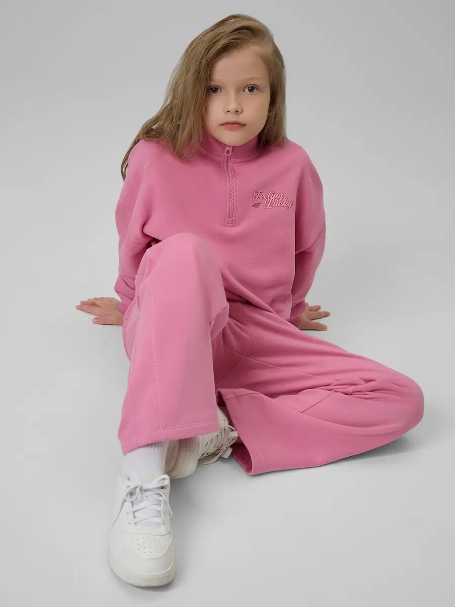 Bluza dresowa bez kaptura dziewczęca 4F 4FJRSS26TSWSF2625 6/7