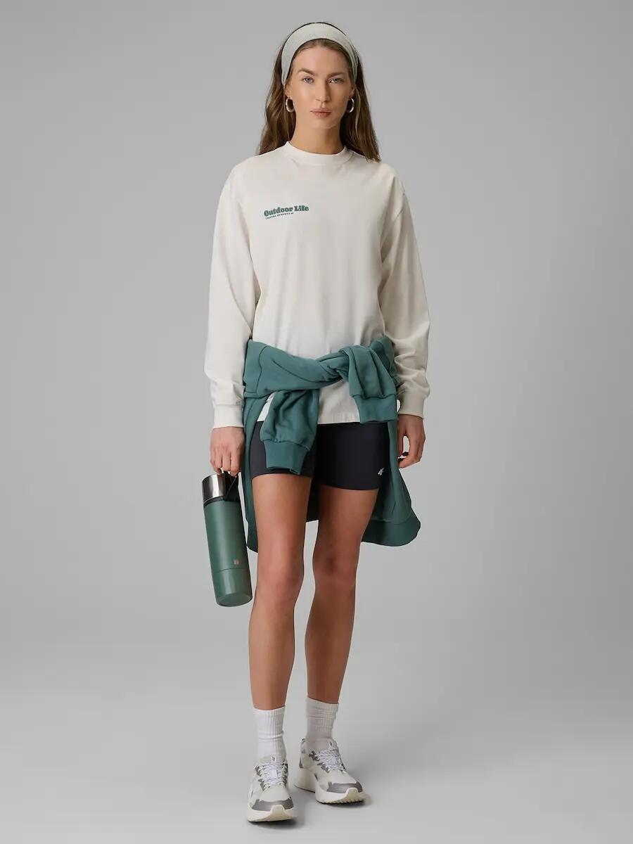 Longsleeve regular z nadrukiem damski 4F 4FRSS26TSWSF2834 3/7