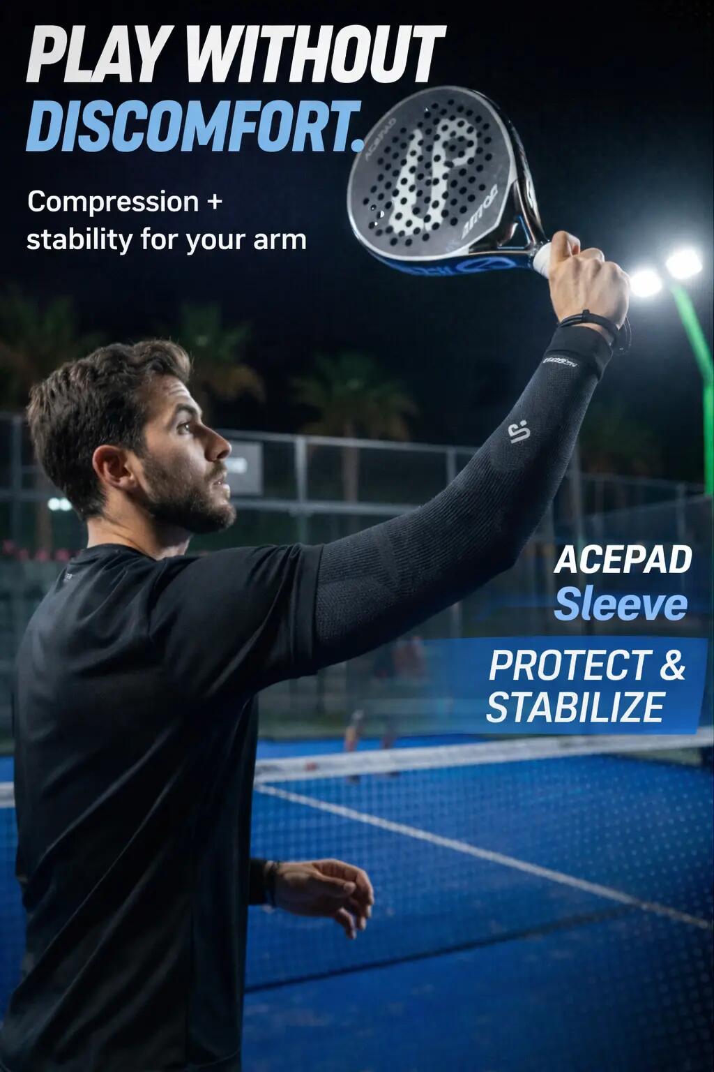 Manga de compressão anti-epicondilite para padel 2/6