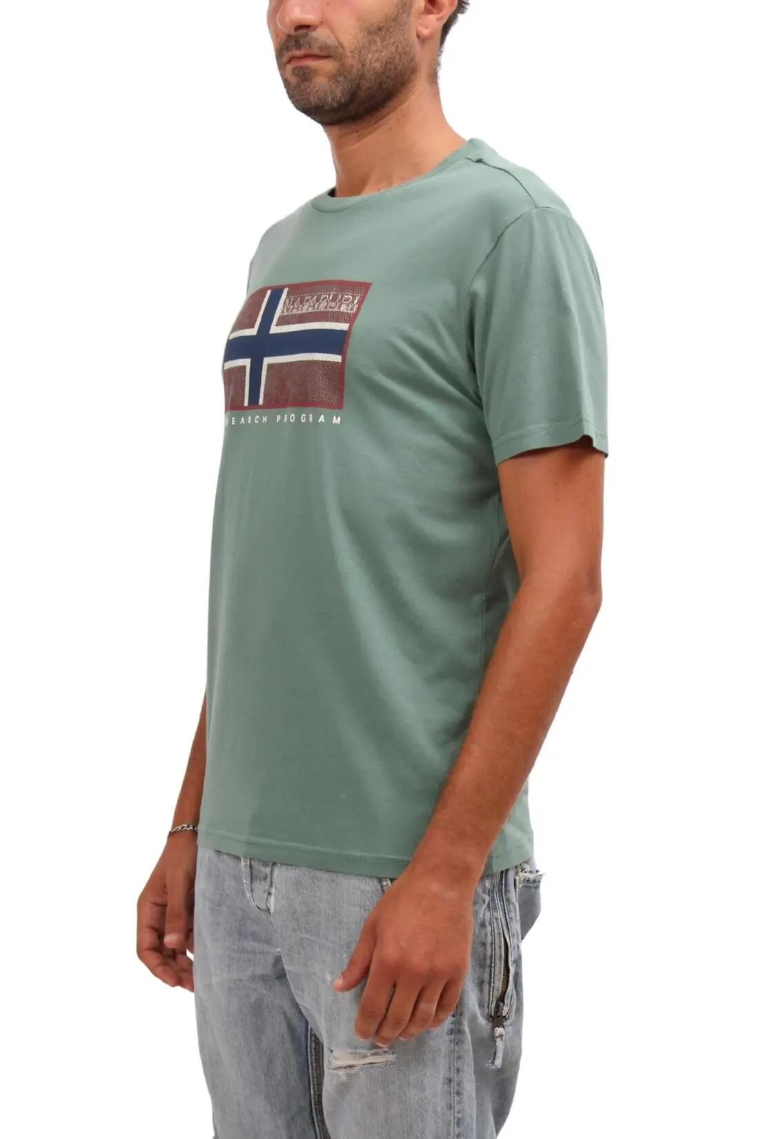Camiseta - casual - hombre - cuello redondo - semiles - verde 2/4