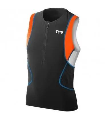 Bluza fara maneci triatlon - Competitor Singlet - negru I albastru I portocaliu