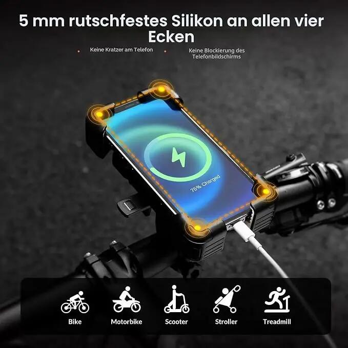 ROCKBROS Fahrrad Handyhalterung 360° Drehbare 3/6