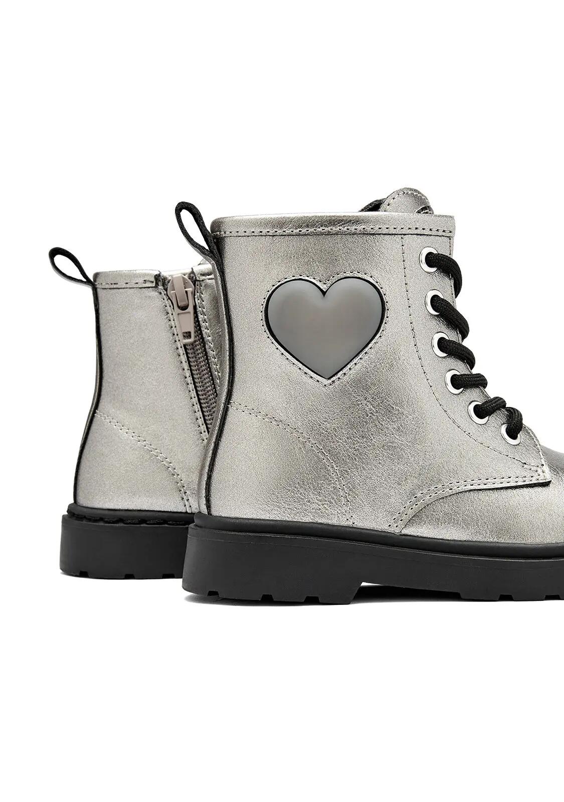 Botas Militares de Niña con Luz en Antracita 4/4
