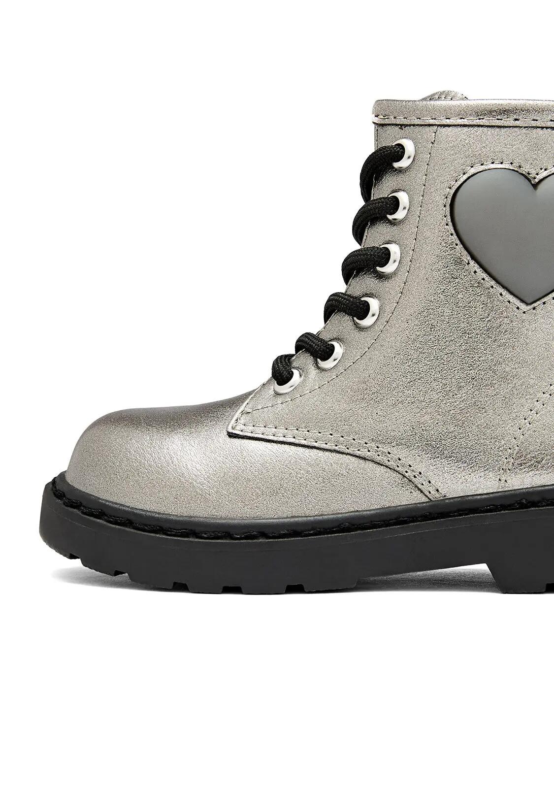 Botas Militares de Niña con Luz en Antracita 3/4