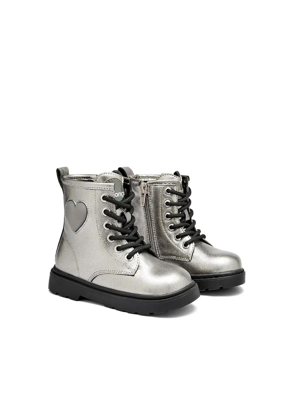 Botas Militares de Niña con Luz en Antracita 2/4