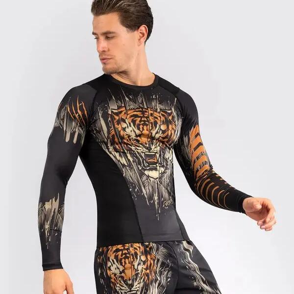 Venum Rashguard Tiger Long Sleeve Black/Neon Orange M