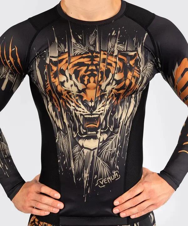 Venum Rashguard Tiger de manga larga negro/naranja neón M 2/7