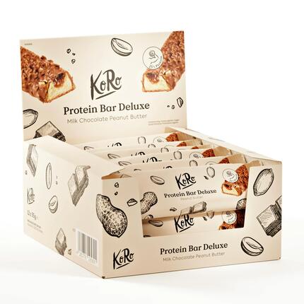 Barre protéinée Deluxe au beurre de cacahuètes 12 x 55 g