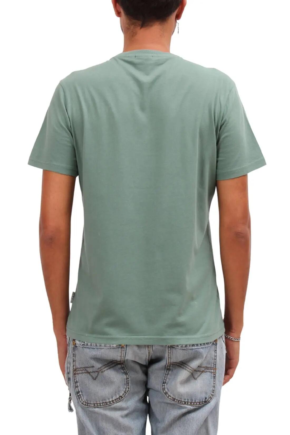 Camiseta - casual - hombre - cuello redondo - semiles - verde 3/4