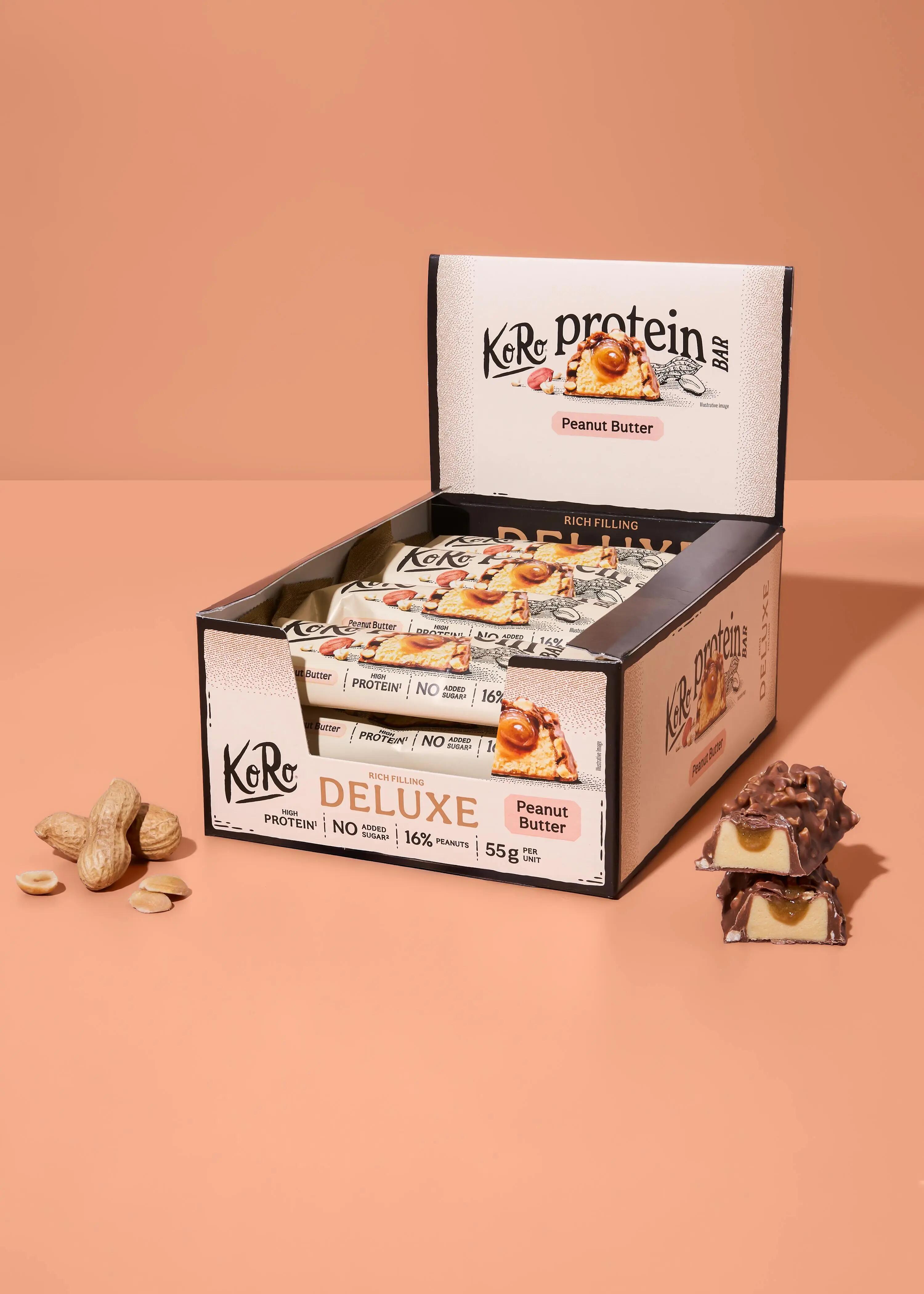 Barre protéinée Deluxe au beurre de cacahuètes 12 x 55 g 2/6