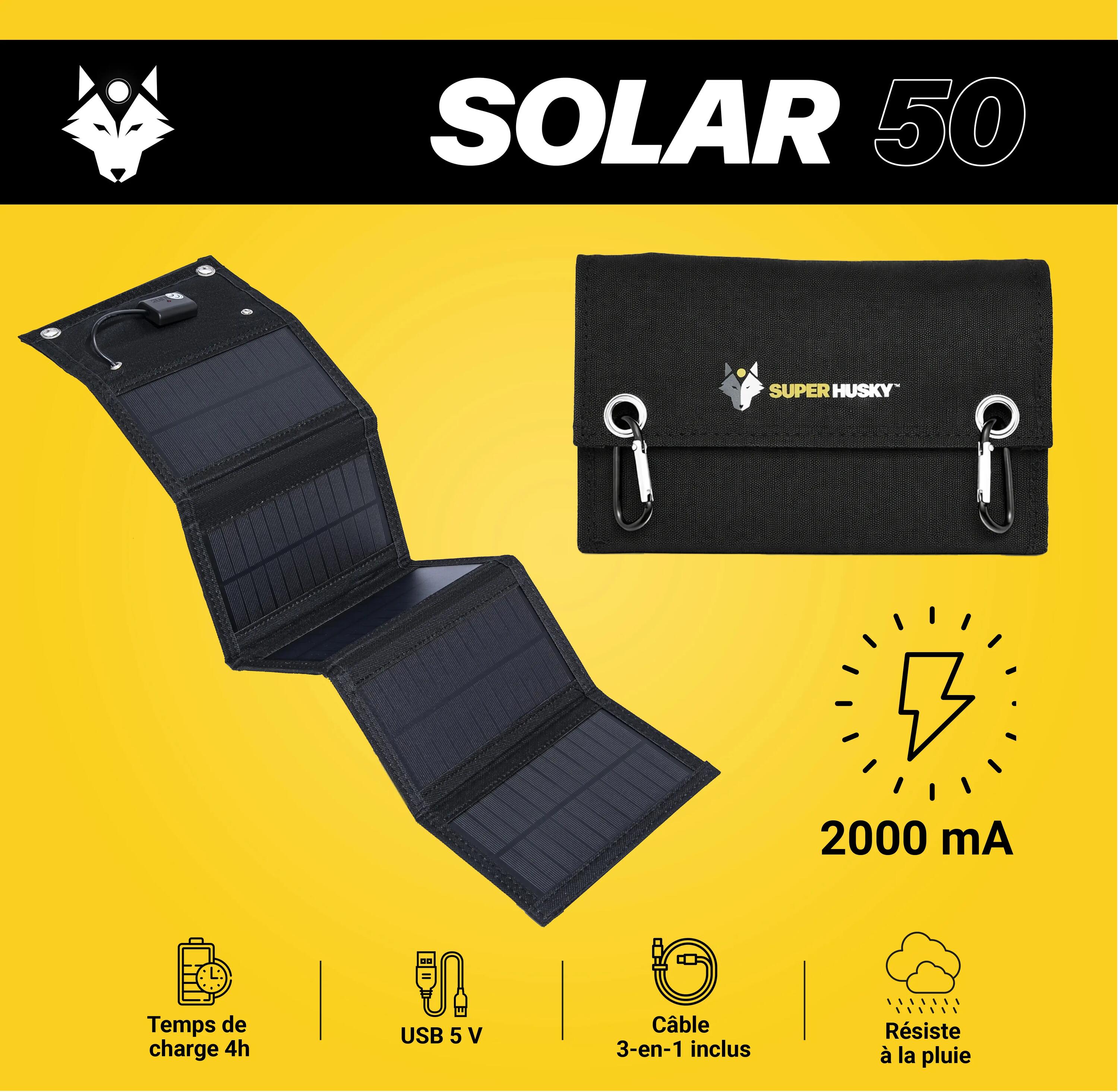 Kit énergie nomade 2 batteries externes + panneau solaire pliable 15 W 4/13