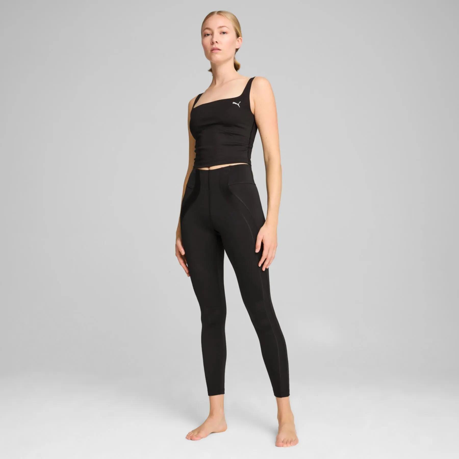 Top Puma STUDIO CLOUDSPUN RIB para mujer, negro, 52575401 r L 3/8