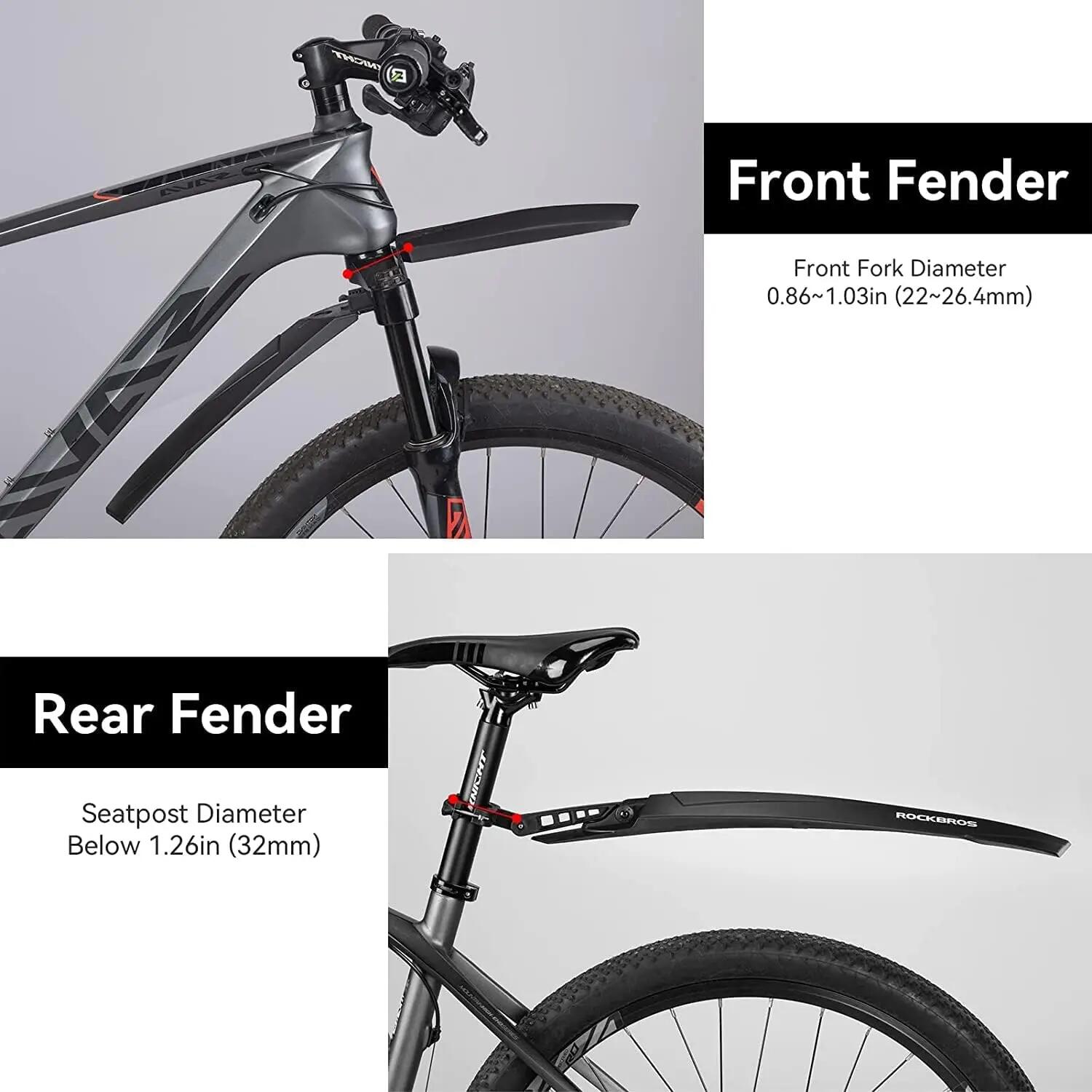 Fahrrad-Schutzblech Set vorne & hinten für 26 Zoll MTB – Spritzschutz 3/6