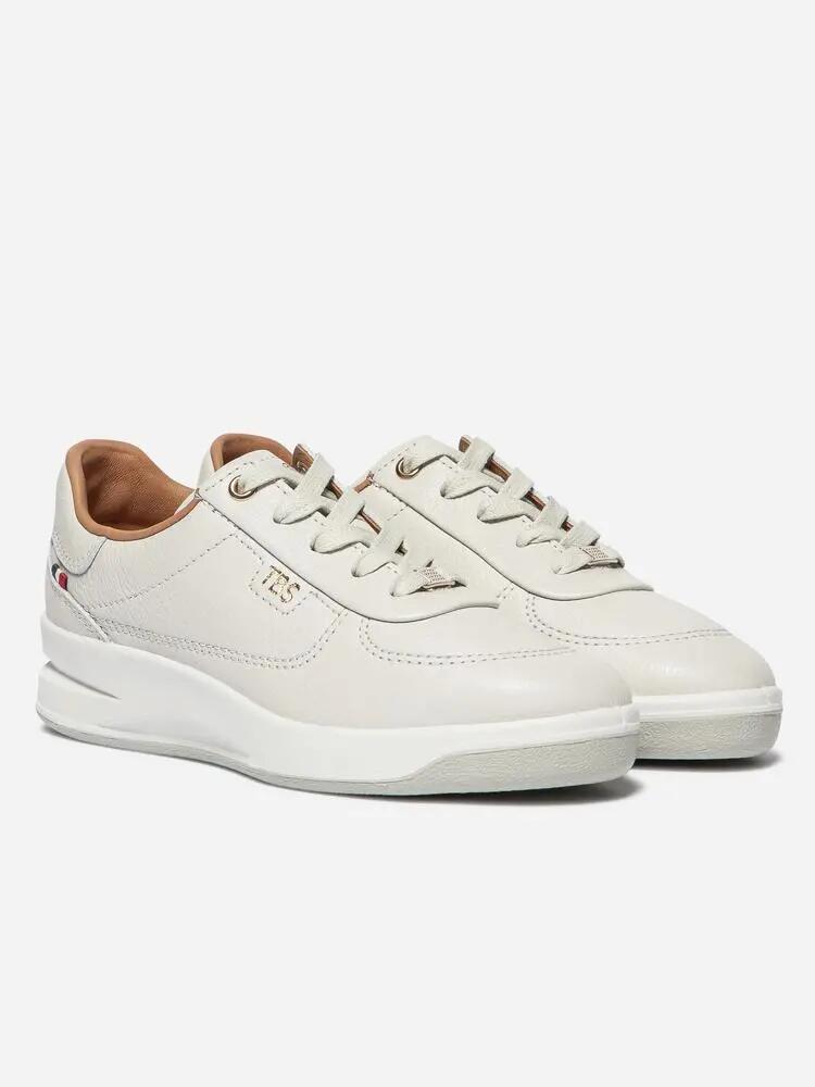 Baskets - Femme - Cuir, lacets, talon 35 mm - BRANILY - Blanc/Ecru 5/5