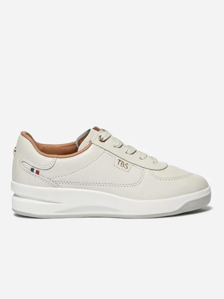 Baskets - Femme - Cuir, lacets, talon 35 mm - BRANILY - Blanc/Ecru 2/5