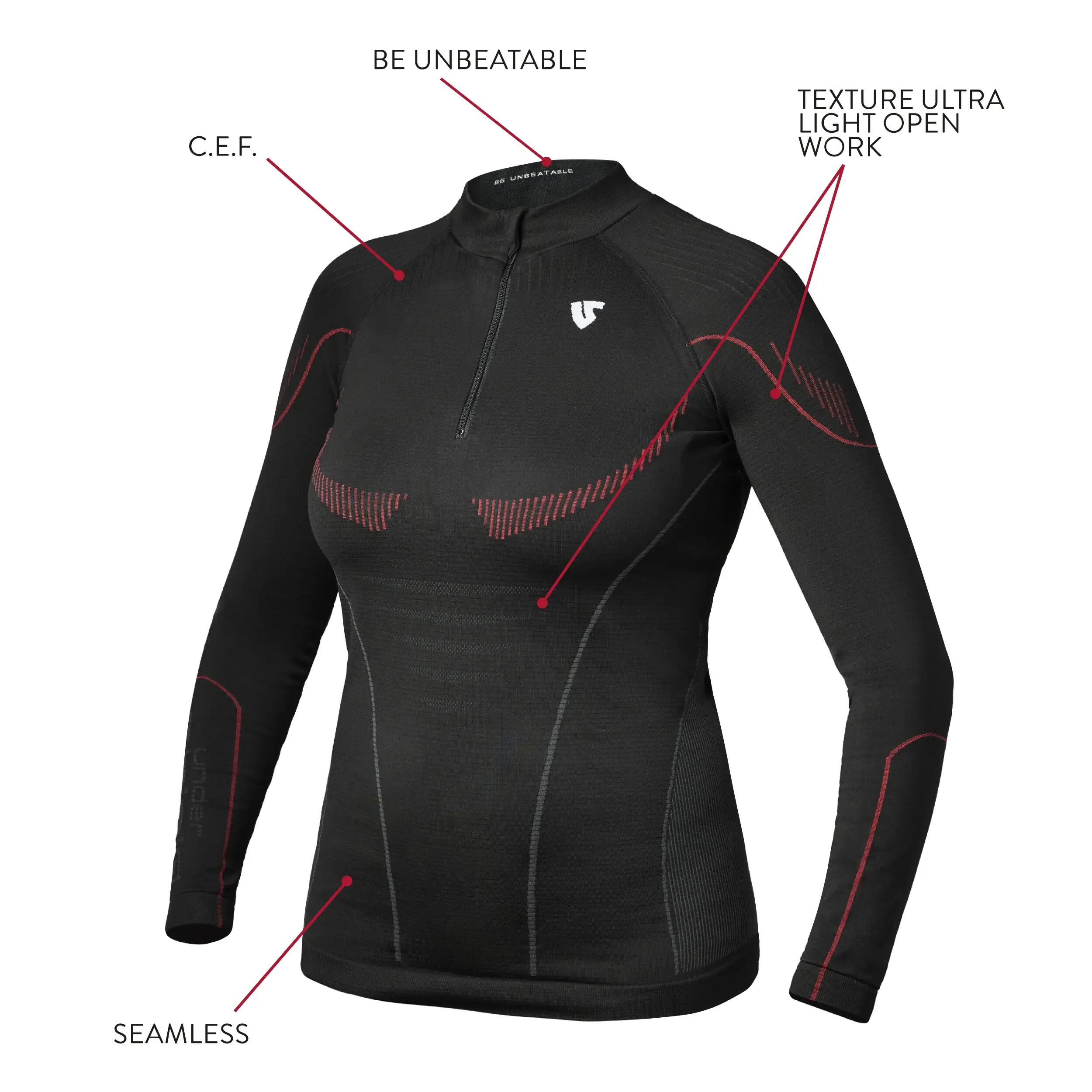Maillot Technique Hero à Manches Longues avec Zip pour Femme - Noir 2/13