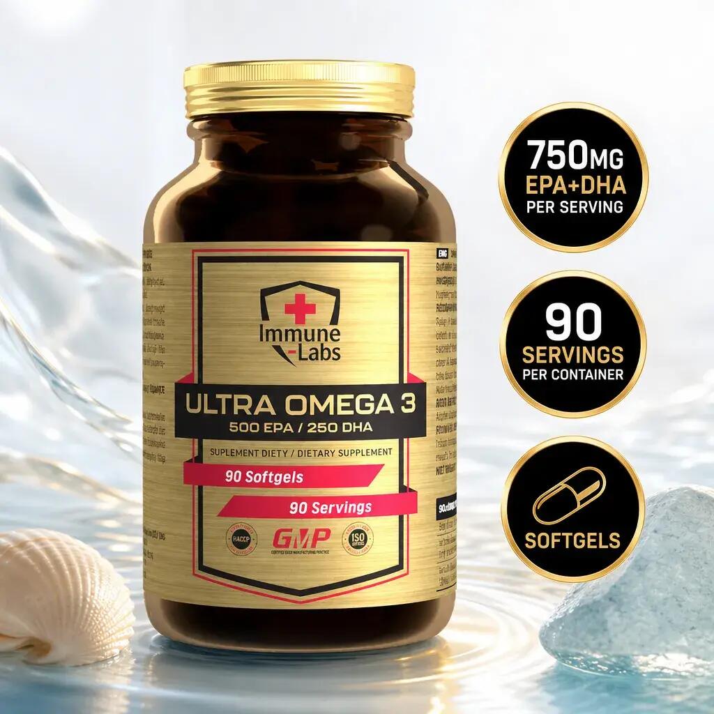 Immune Labs Ultra Omega 3 500EPA/250DHA 90 Softgels
