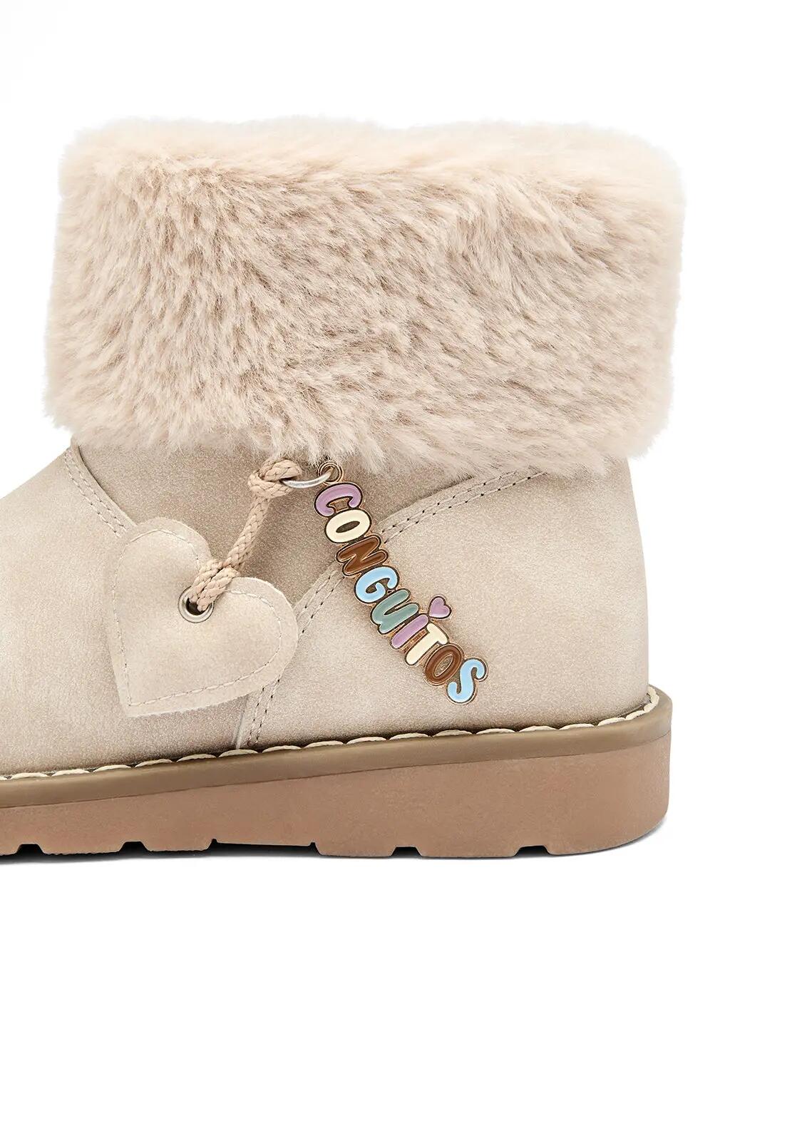 Botines De Niña Con Pelo Y Adorno 4/4