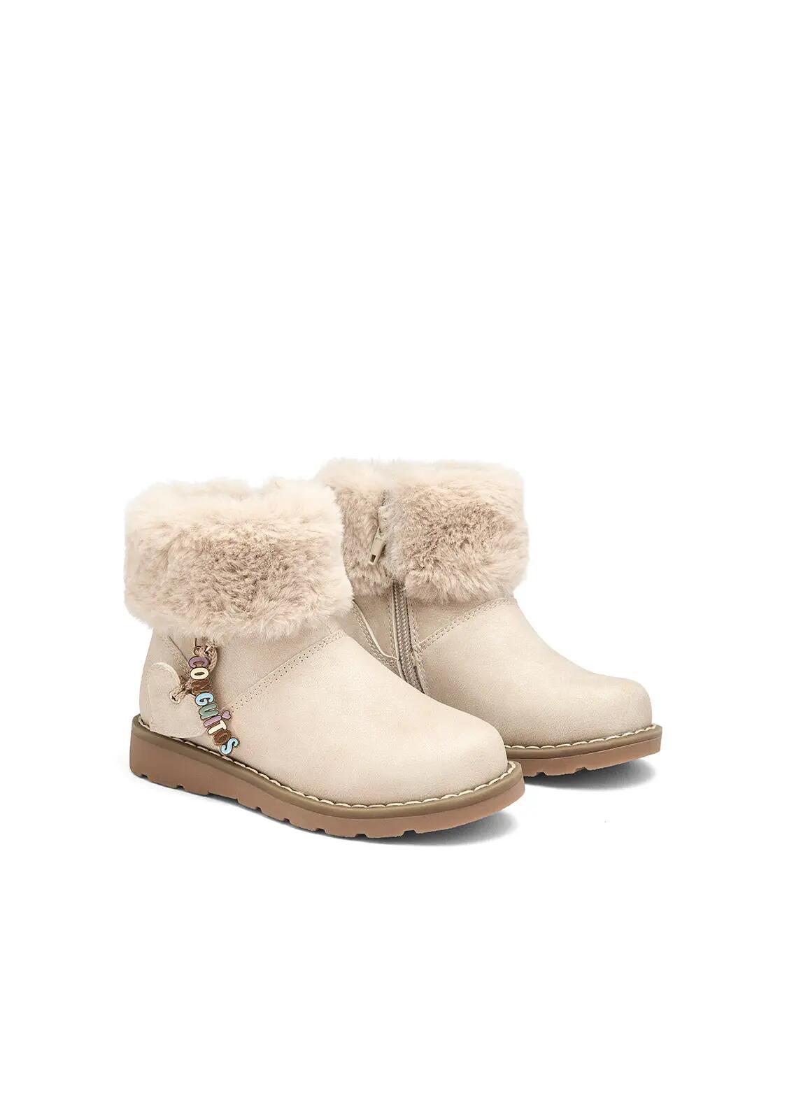 Botines De Niña Con Pelo Y Adorno 2/4