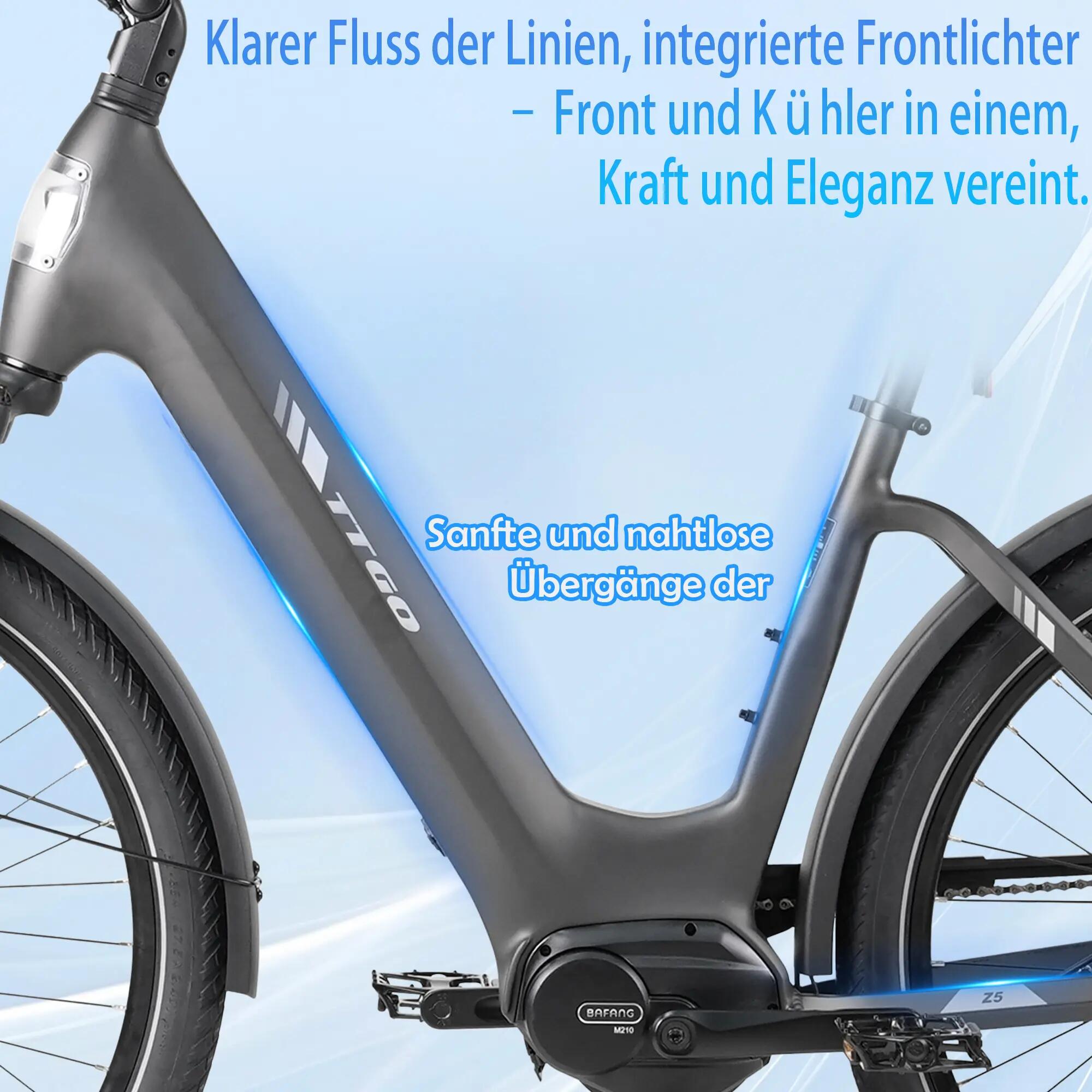 Bicicleta elétrica urbana TTGO Z5 bateria 36V 18Ah pneus 27,5" 7/15
