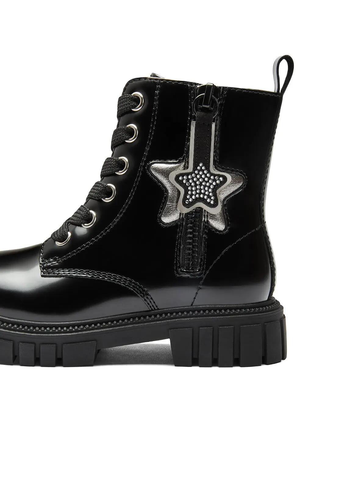 Botas Militares de Niña con Estrella en Negro 4/4