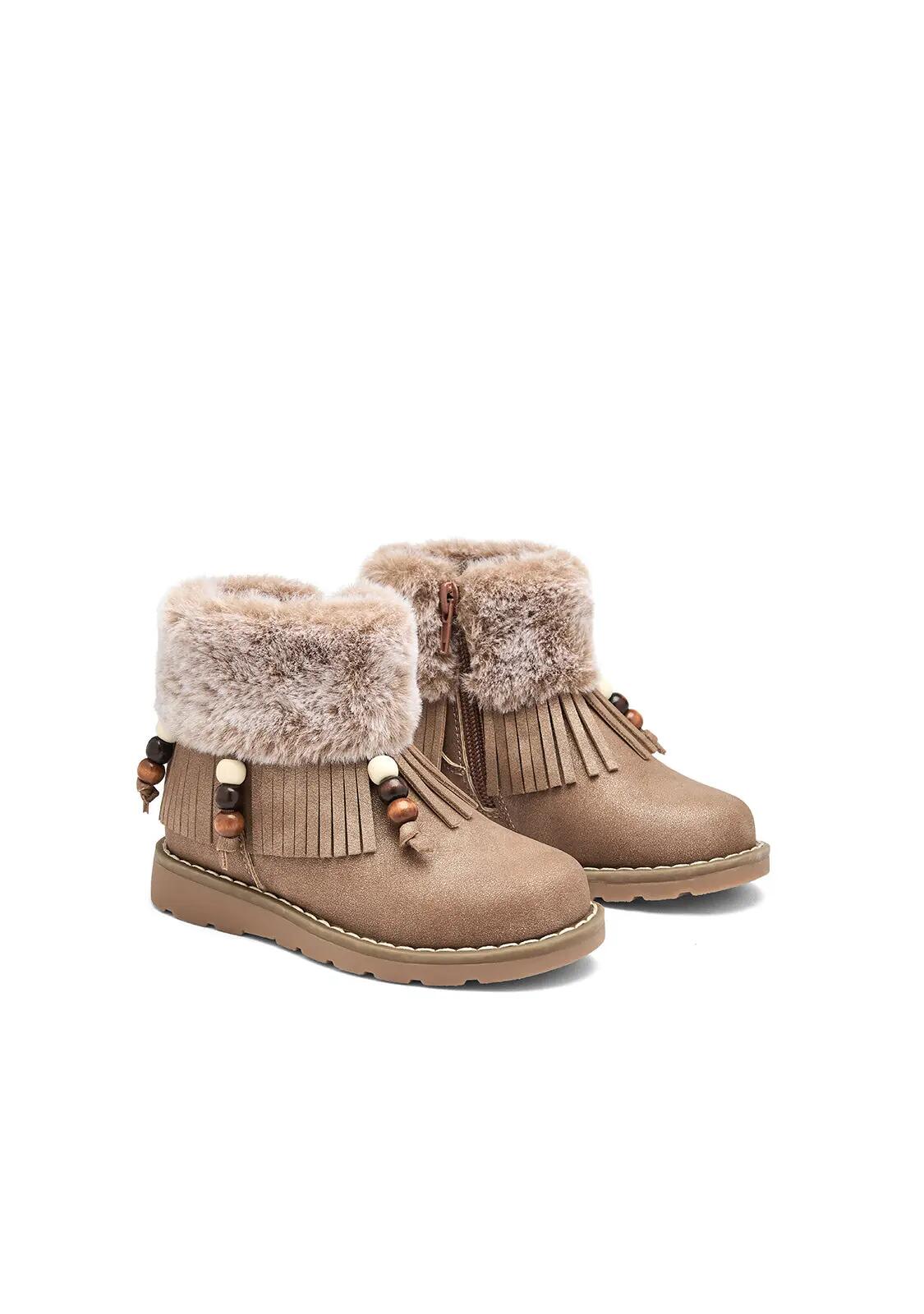 Botines De Niña Con Flecos Y Pelo 2/4