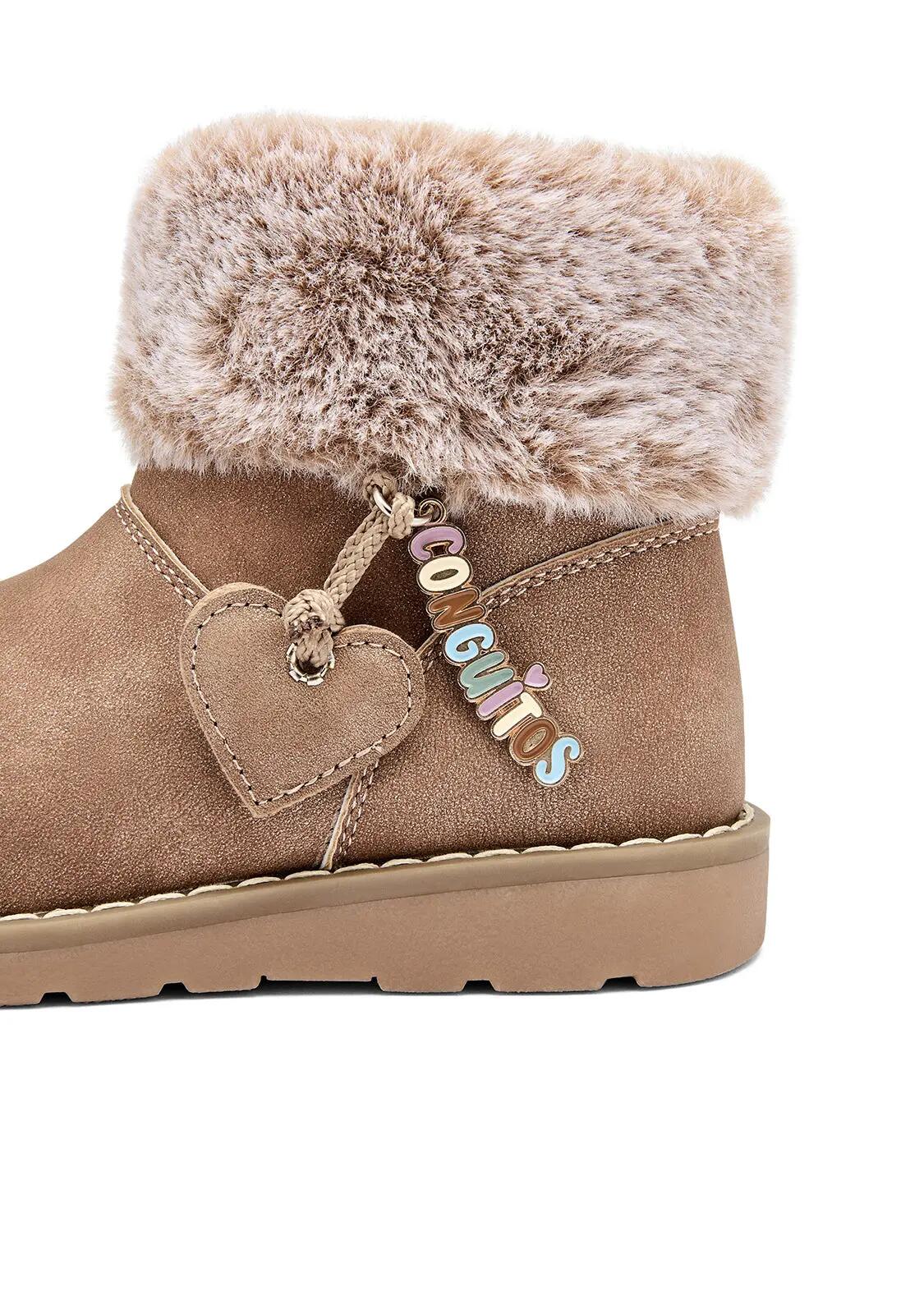 Botines De Niña Con Pelo Y Adorno 4/4