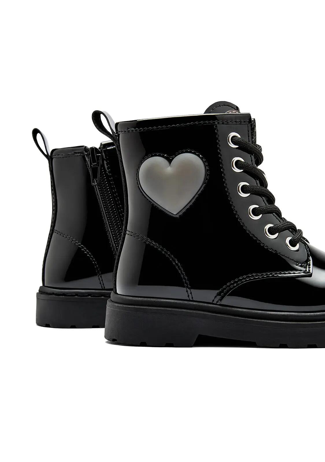 Botas Militares de Niña con Luz en Negro 4/4