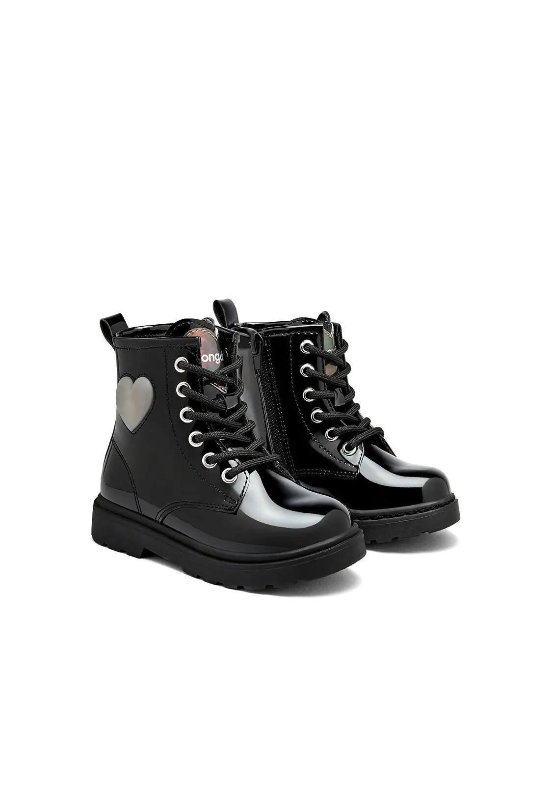 Botas Militares de Niña con Luz en Negro 2/4