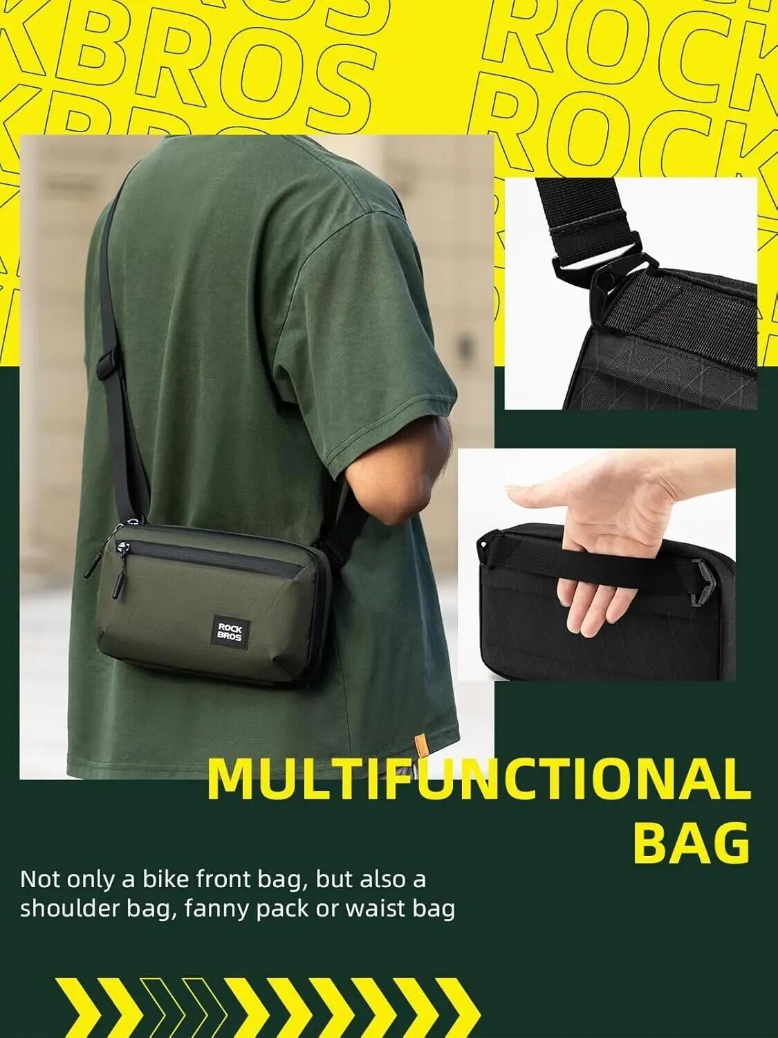 ROCKBROS Lenkertasche mit Schultergurt Dreipunkt-Befestigung 2/7