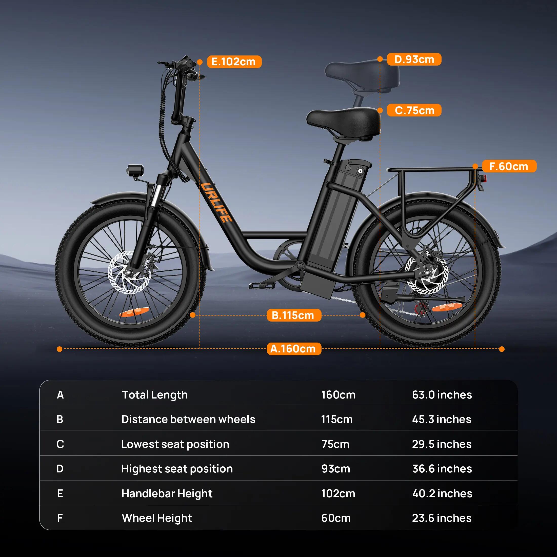 Elektrický bicykel pre dospelých URLIFE E20, 20" pneumatiky, stúpanie 30°. 14/15