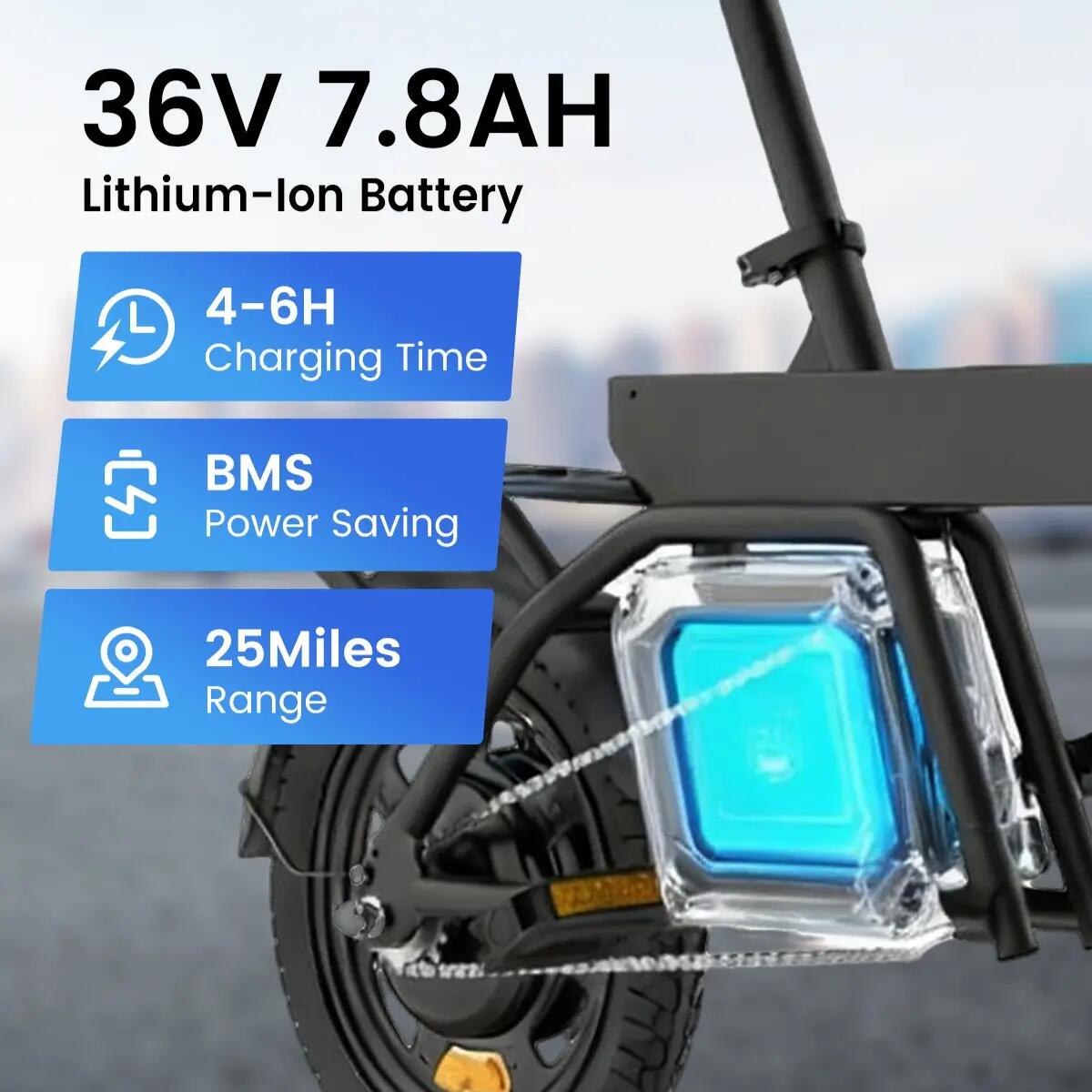 Bicicleta elétrica dobrável adulto DYU B20 MINI 36V7.8Ah pneu 14" 7/7