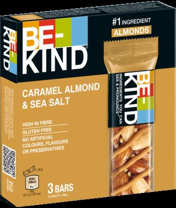 BE-KIND Caramel Almond & SeaSalt 10x3x30g Nussriegel für unterwegs & Training
