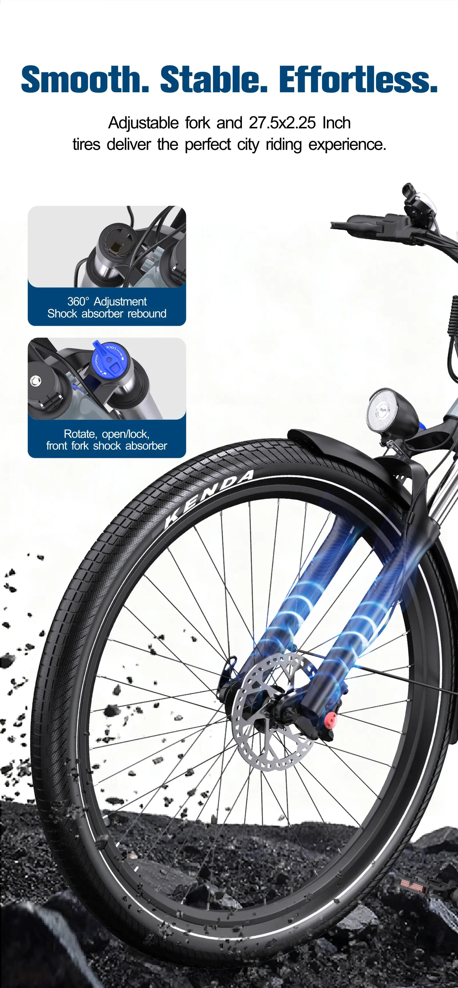 Bici elettrica adulti ONESPORT OT05 250W 36V18.2Ah 27.5" Città 12/15