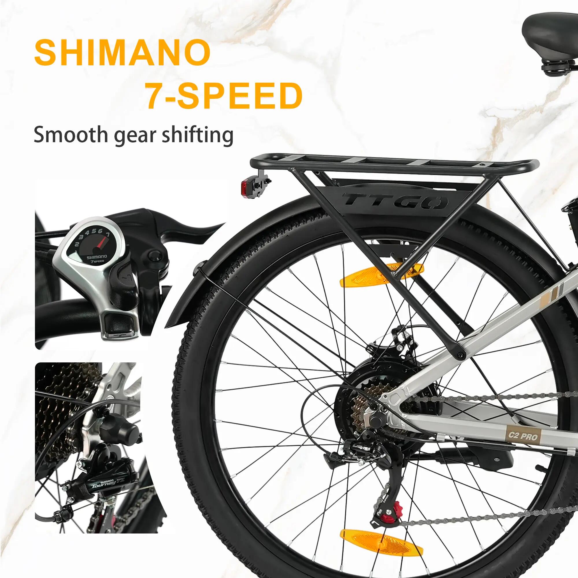 C2 PRO Bicicleta elétrica Bateria 36V 18Ah Pneus todo-o-terreno de 26 polegadas 6/8
