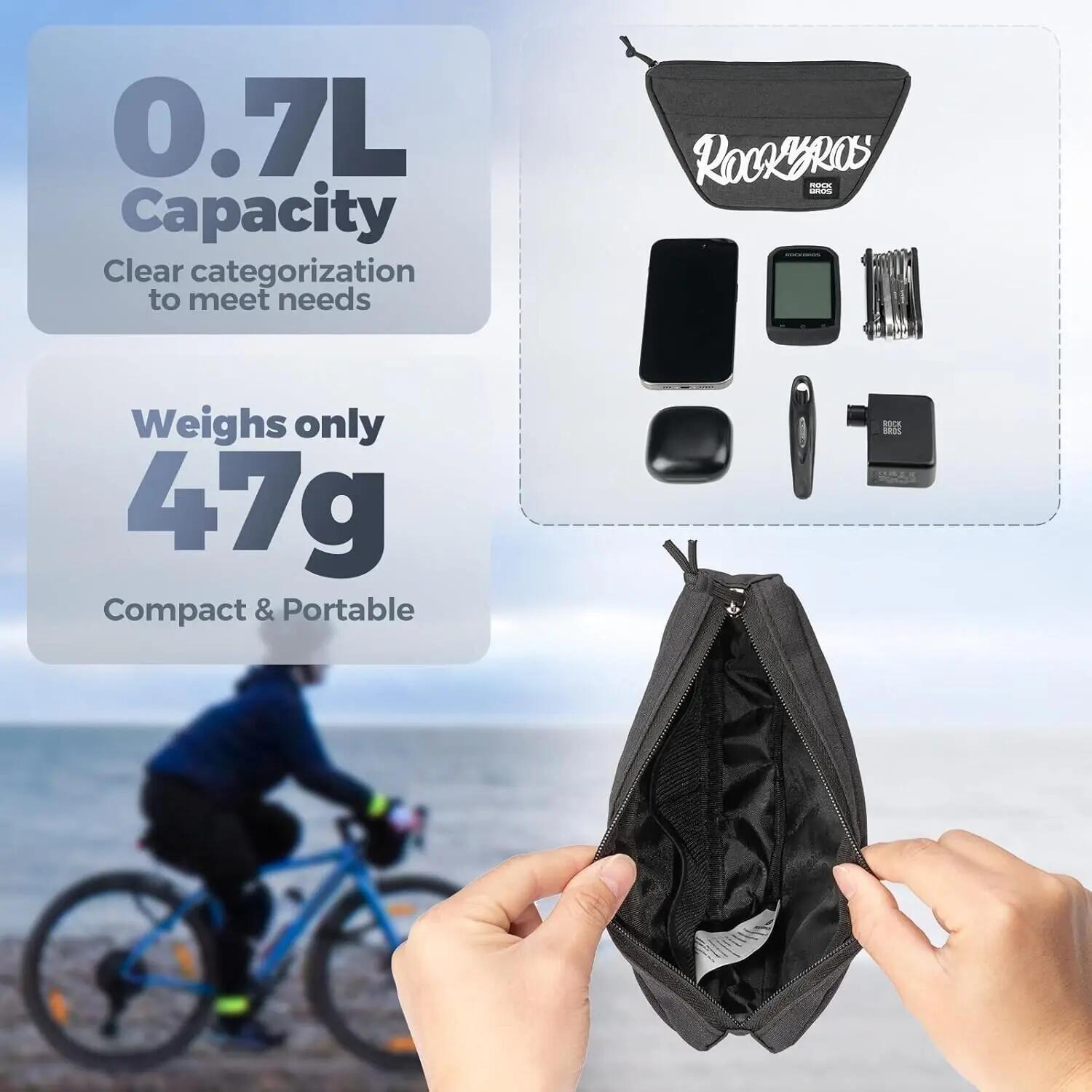 ROCKBROS Kompakte Fahrrad Lenkertasche 5/6