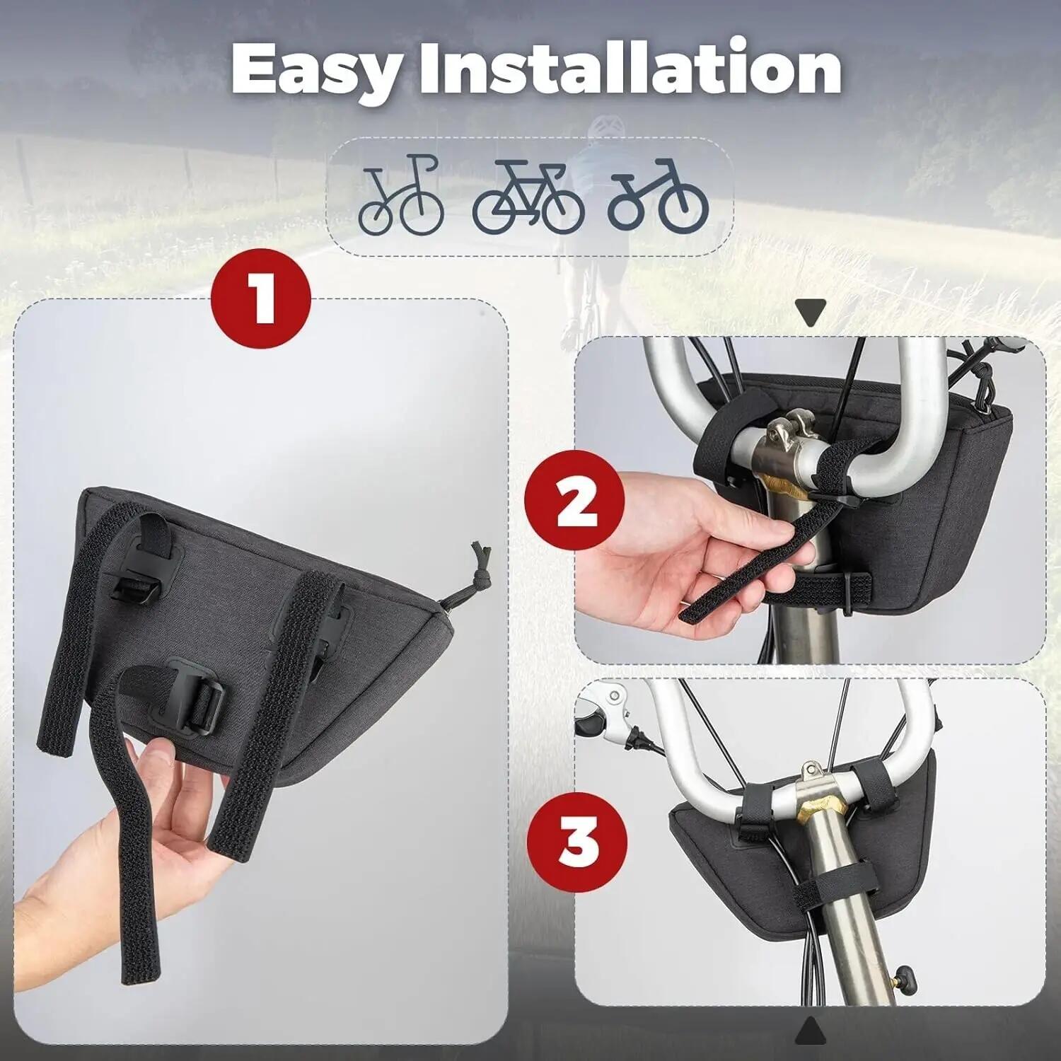 ROCKBROS Kompakte Fahrrad Lenkertasche 3/6