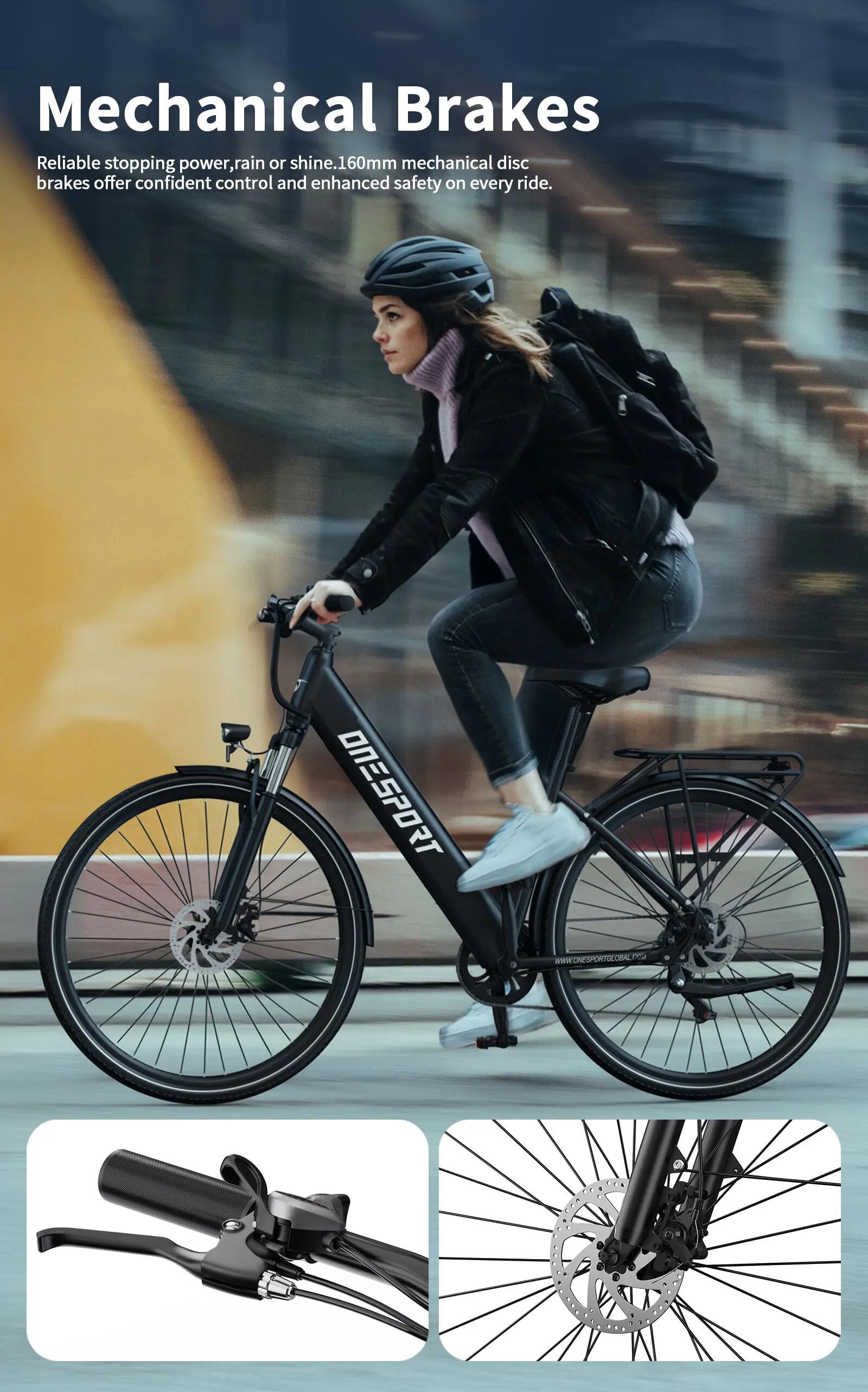 Bici elettrica adulti ONESPORT OT12 250W 36V13Ah 27.5" Città 6/10