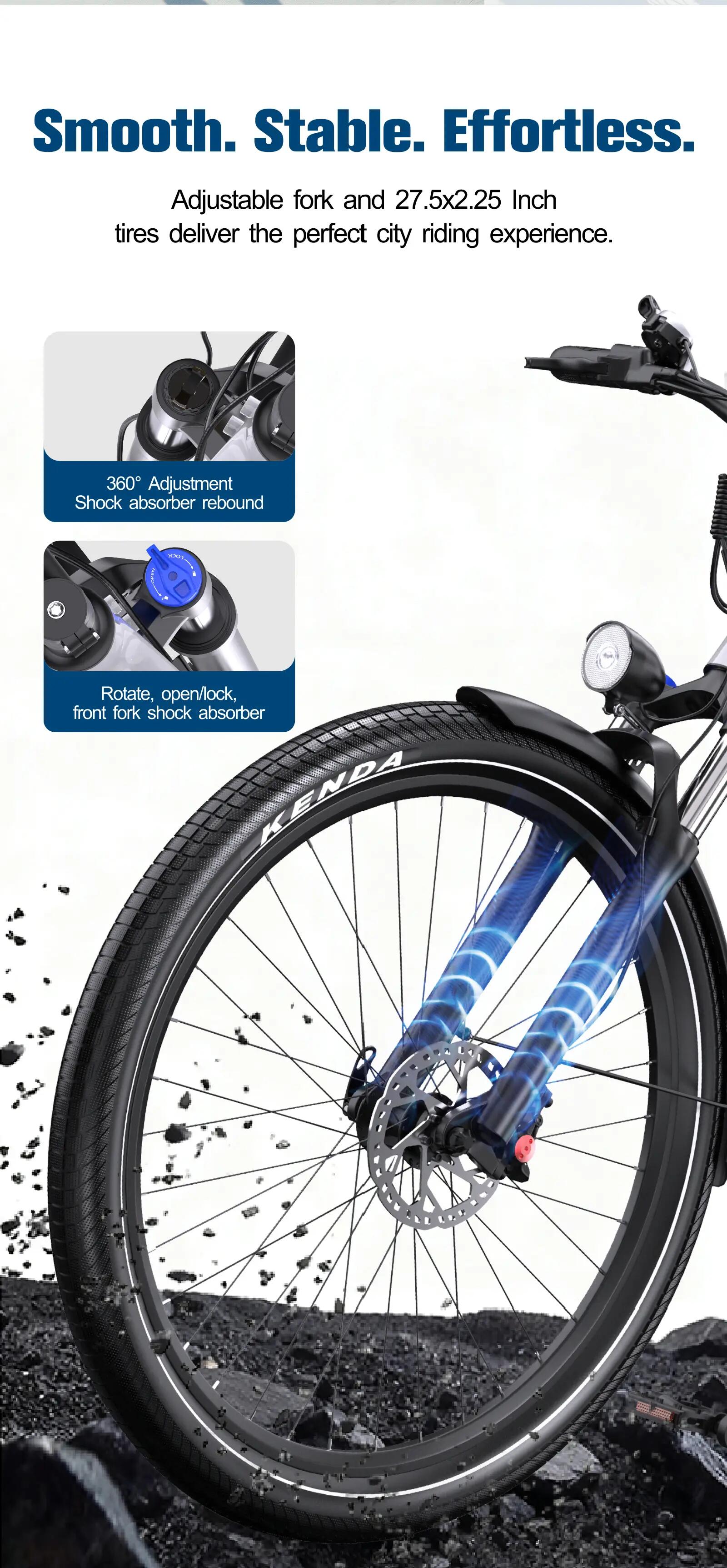 Bici elettrica adulti ONESPORT OT05 250W 36V18.2Ah 27.5" Città 13/15