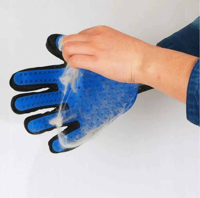 Guante cepillo para peinar el pelo de perros y gatos, azul oscuro AS232172 7/7