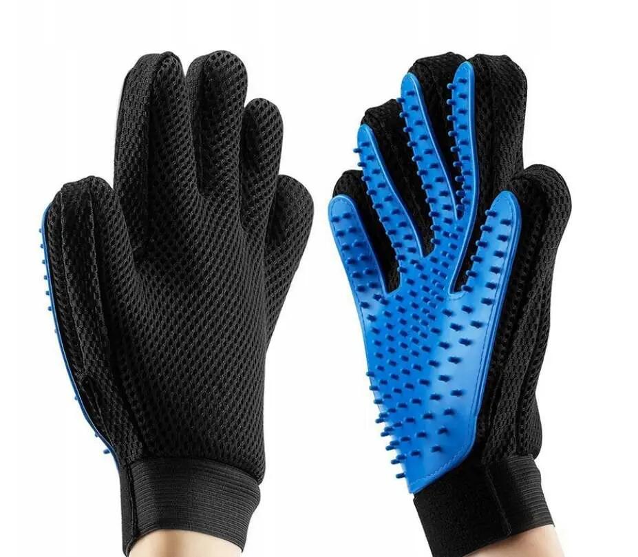 Guante cepillo para peinar el pelo de perros y gatos, azul oscuro AS232172 3/7