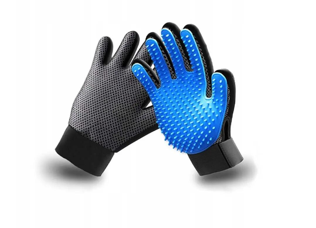Guante cepillo para peinar el pelo de perros y gatos, azul oscuro AS232172 2/7
