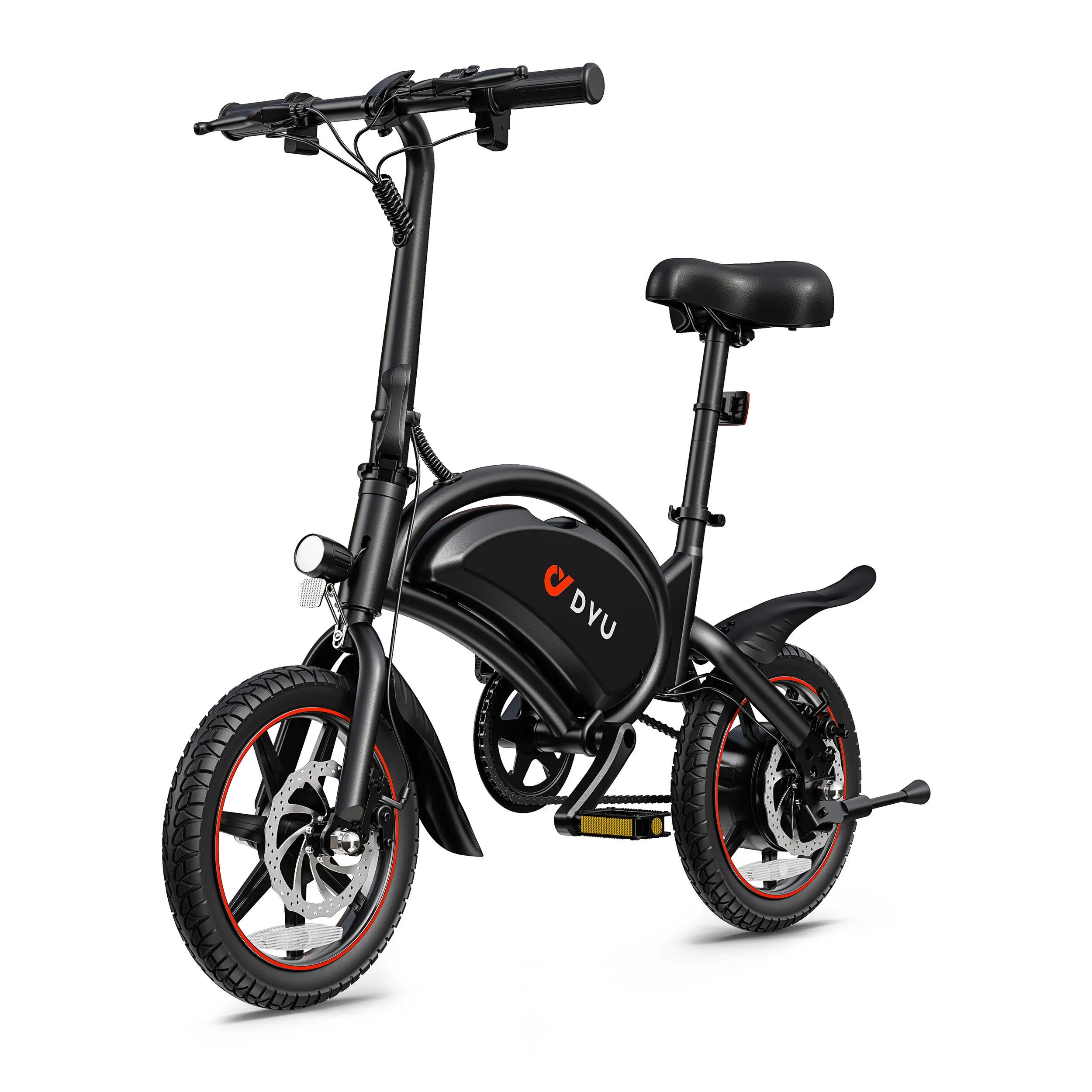 DYU Elektrické kolo s asistenčním pohonem pro dospělé D3F, 14" pláště, 36V 10Ah.