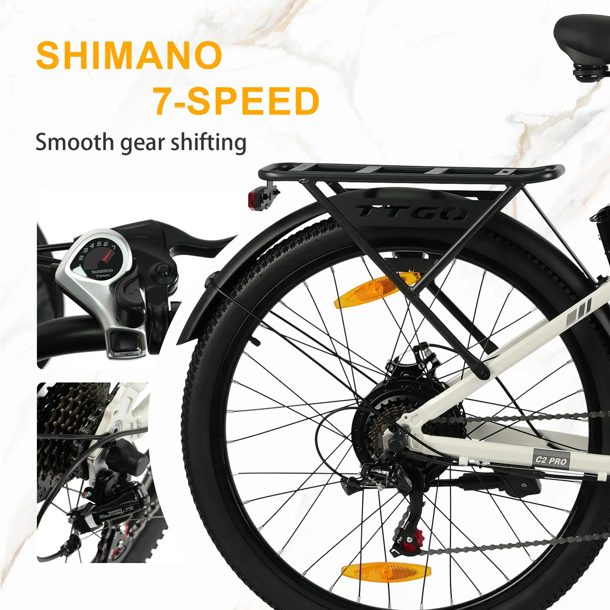 C2 PRO Vélo Électrique Urbain, Moteur 250W, 36V 18Ah, Pneus 26" Tout-Terrain 8/11