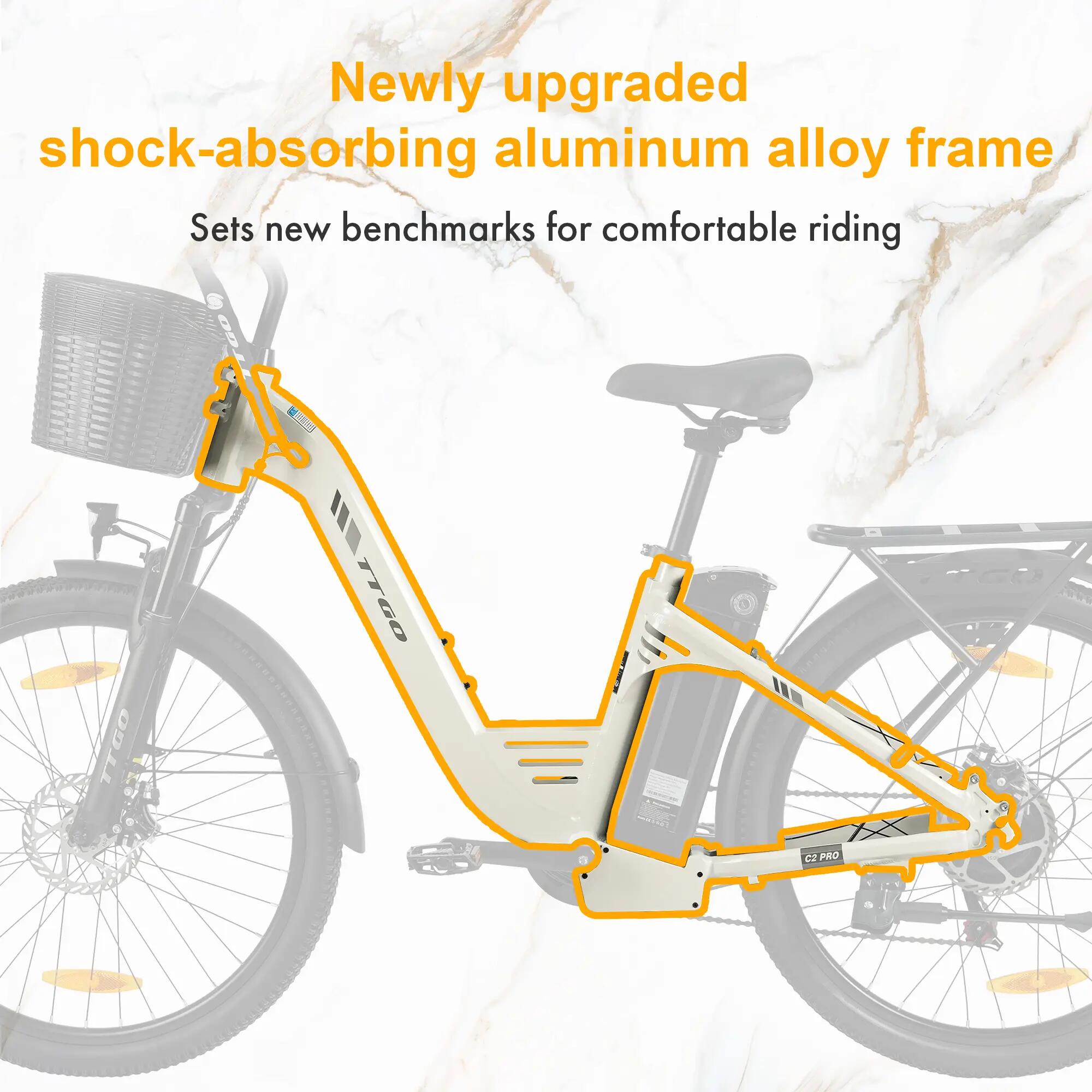 C2 PRO Vélo Électrique Urbain, Moteur 250W, 36V 18Ah, Pneus 26" Tout-Terrain 10/11