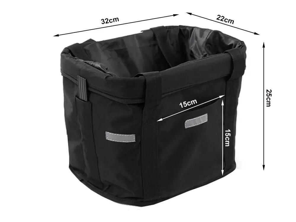 Cesto Dianteiro para Bicicleta 16 Litros Amovível Preto 9/9